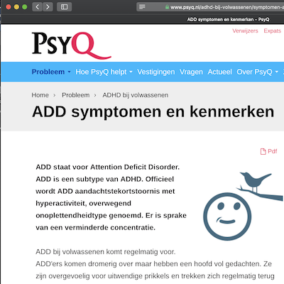 ADD en ADHD behandeling